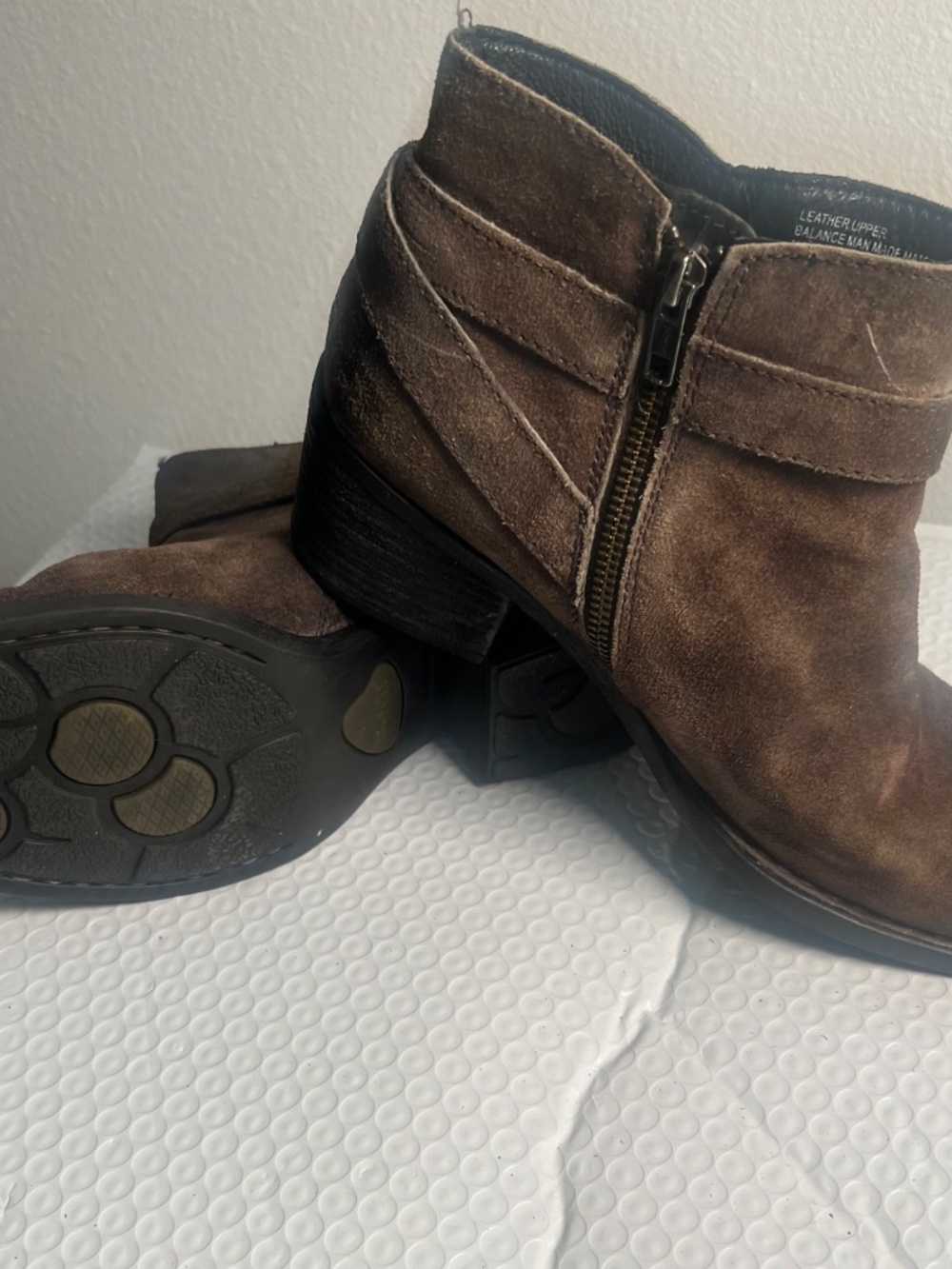 b.o.c. Brown Suede Side-Zip Ankle Booties - Picture 1 of 5